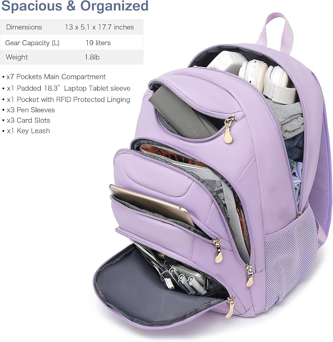 Boavan Laptop Backpack for women, 15.6inch Laptop Bag - Image 2