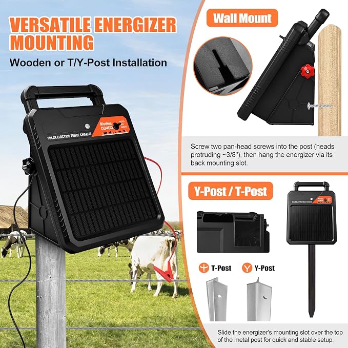 20 Miles Solar Electric Fence Charger – 0.4J Output, 10200V Peak, 24/7 - Image 6