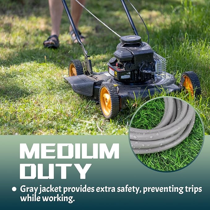 Indoor Outdoor Extension Cord 10 FT, 16/3 SJTW Weatherproof Grey Electrical - Image 6