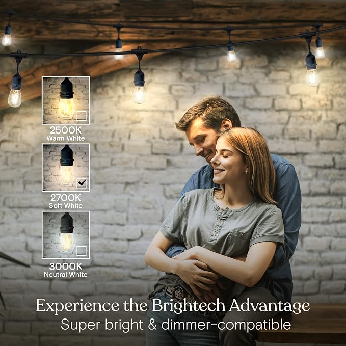 Brightech Ambience Pro - 24 Ft Waterproof LED Outdoor String Lights - Hanging - Image 4