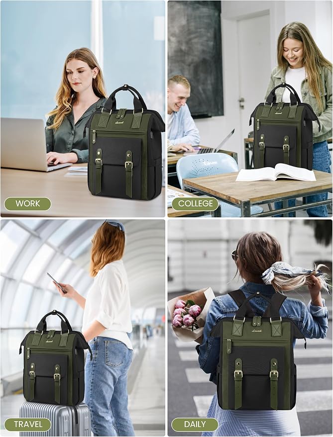 LOVEVOOK Laptop Backpack for Women Work Travel Backpack Purse, Nurse Bags - Image 6