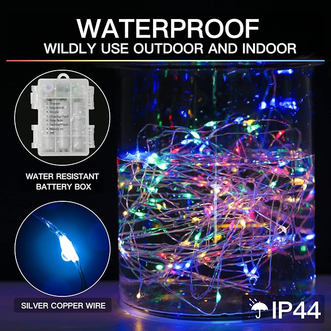 suddus 33ft 100 LED Outdoor String Lights, Led Twinkle Lights - Image 12