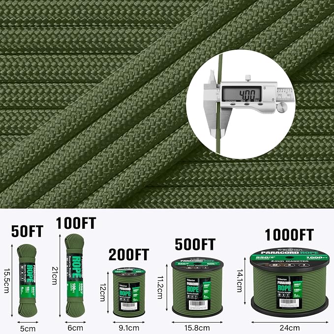 Paracord Rope 550 lb - 200ft 5/32" Parachute Cord 4MM 7-Strand para Cord - - Image 5