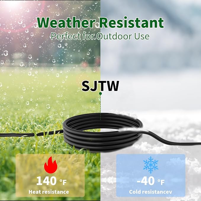 2 Way Power Cord Splitter Cable 15 Ft-3 Prong 1 to 2 Extension Cord-Outlet - Image 3