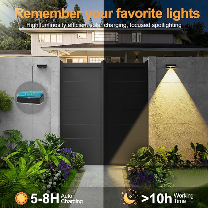 Solar Fence Lights,Fence Lights Solar Powered Waterproof IP65 Multicolor Led 12 Fixed Colors ＆RGB Color Changing for Pool, Deck, Patio, Porch, Stairs, Holiday (12)
