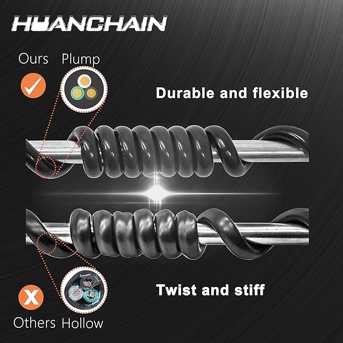 HUANCHAIN Black Outdoor Extension Cord 25 FT Waterproof, Flexible 16/3 Gauge - Image 7
