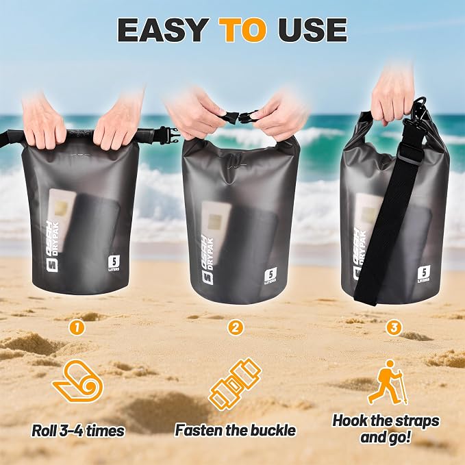 Waterproof Dry Bag, 5L/10L/20L/30L/40L Roll Top Lightweight Storage Backpack - Image 7