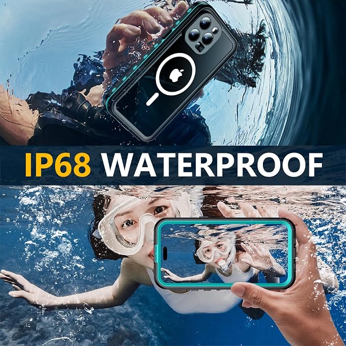 Red2Fire for iPhone 15 Pro Case Waterproof, Phone Case 6.1" Blue/Clear - Image 2