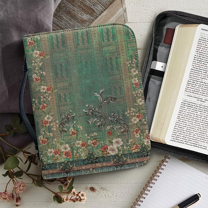 Leather Bible Covers for Women Medium Size Bible Case for Grils Bible Bag Tote - Image 5