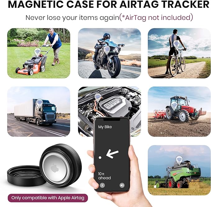 2 Pack Ultra Magnetic AirTag Holder | Waterproof | Shatterproof | Minimalist - Image 2