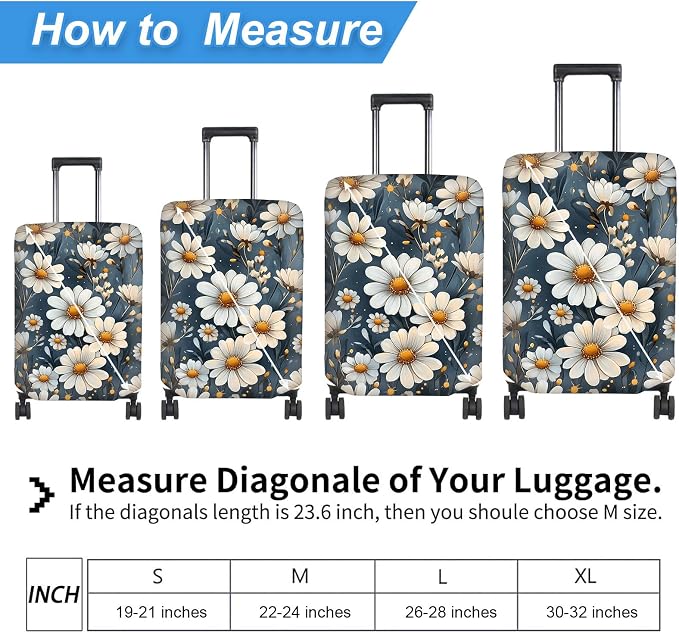 Luggage Cover Protector for 22-24 Inch Suitcases, TSA Approved Elastic Travel - Image 2