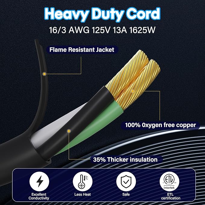Adoreen Outdoor Power Extension Cord 25 Ft/2 Pack, 3 Prong 16 AWG Grounded Wire - Image 4