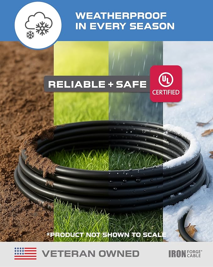 Iron Forge Cable 2 Pack 8 Ft Black Extension Cord, 8 Foot Extension Cord - Image 2