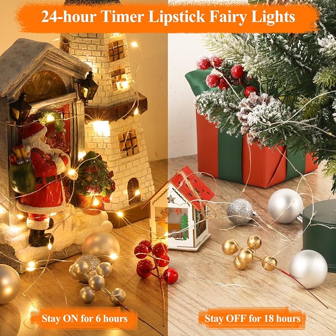 Lakumu Warm White String Lights, 32FT Rechargeable, Decor - Image 4