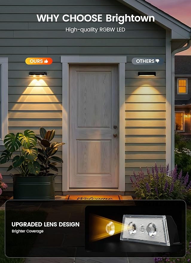 Brightown 6 Pack Solar Lights Outdoor Waterproof, Color Changing Solar Fence - Image 5