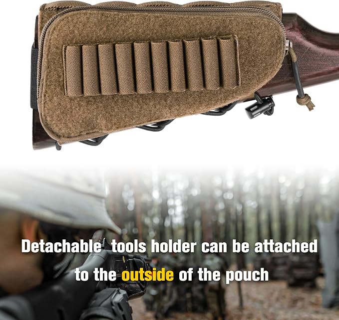 PETAC GEAR Tactical Buttstock Rifle Stock Pack/Adjustable Shell Holder Cheek - Image 3