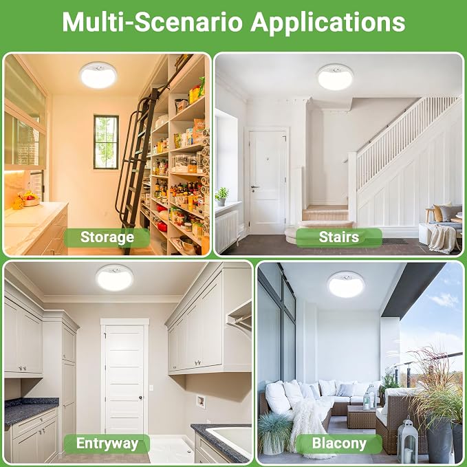 zemty 4Pack 12inch Motion Sensor Ceiling Lights Wired, 24W 2400lm 3CCT/3 - Image 7