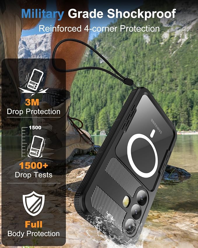 for Samsung Galaxy S24 Waterproof Case, Magnetic Heavy Duty Military Grade - Image 4