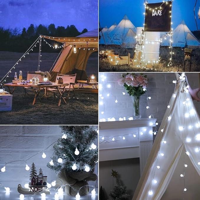 Minetom 33 Feet 100 Led Globe Ball String Lights, Fairy String Lights Plug in - Image 6