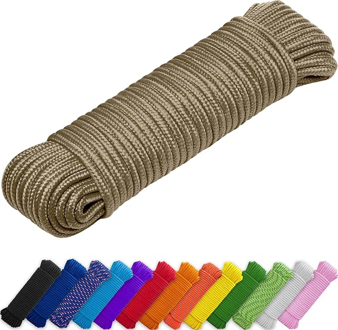 TECEUM Rope – 150 Feet x 1/4 Inch – Coyote Brown – Strong All-Purpose Utility by TECEUM
