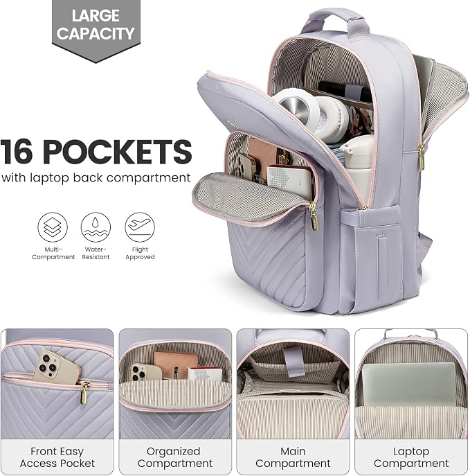 LOVEVOOK Laptop Backpack for Women 17.3 inch, Cute Womens Travel Backpack Purse - Image 2