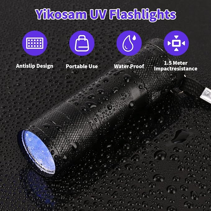 5 Pcs UV Black Light Flashlights Bulk, 9 Led 395-400nm Mini Blacklight Handheld - Image 8