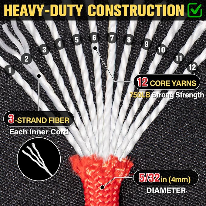 Paracord Rope 750 lb - 1000ft 5/32" Parachute Cord 4MM 12-Strand para Cord - - Image 3