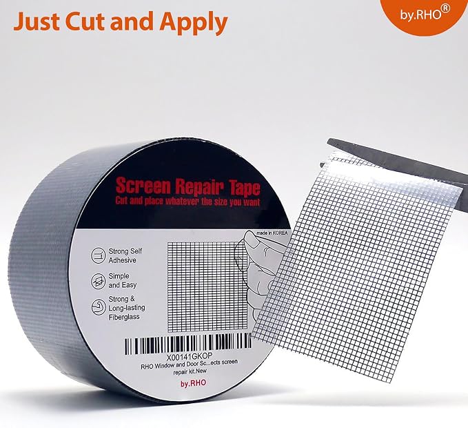 by.RHO Screen Repair Tape – Strong Self-Adhesive Window & Screen Door Repair Kit - Image 7