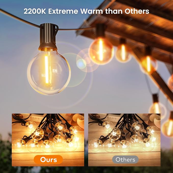 OHLUX Outdoor String Lights, 110FT Dimmable Patio Lights - Image 2