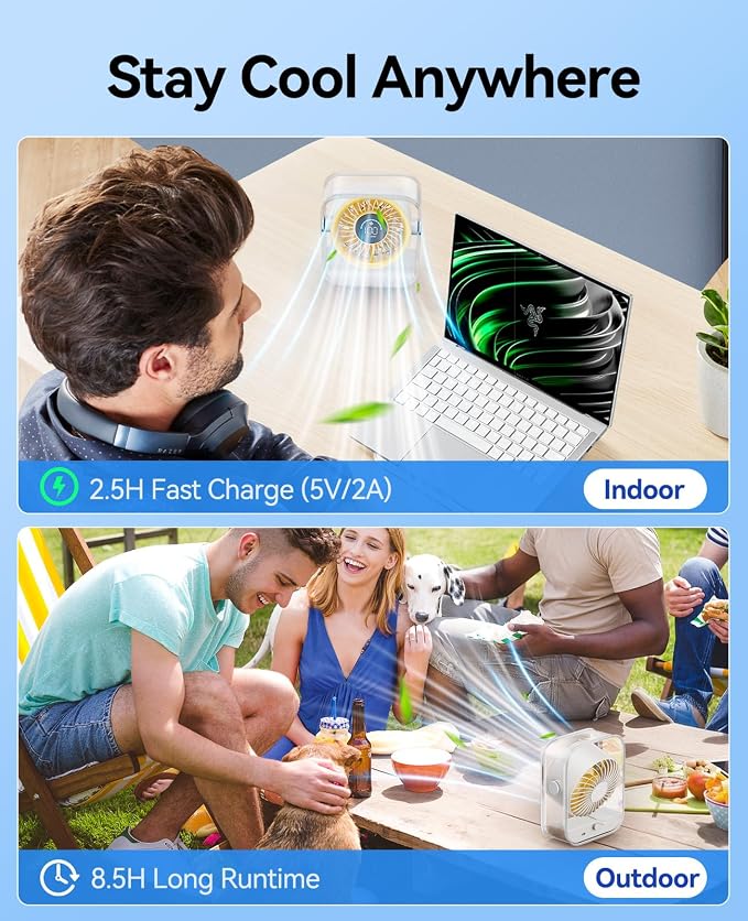 KIMMOO USB Desk Fan, Quiet Table Fan - Image 6