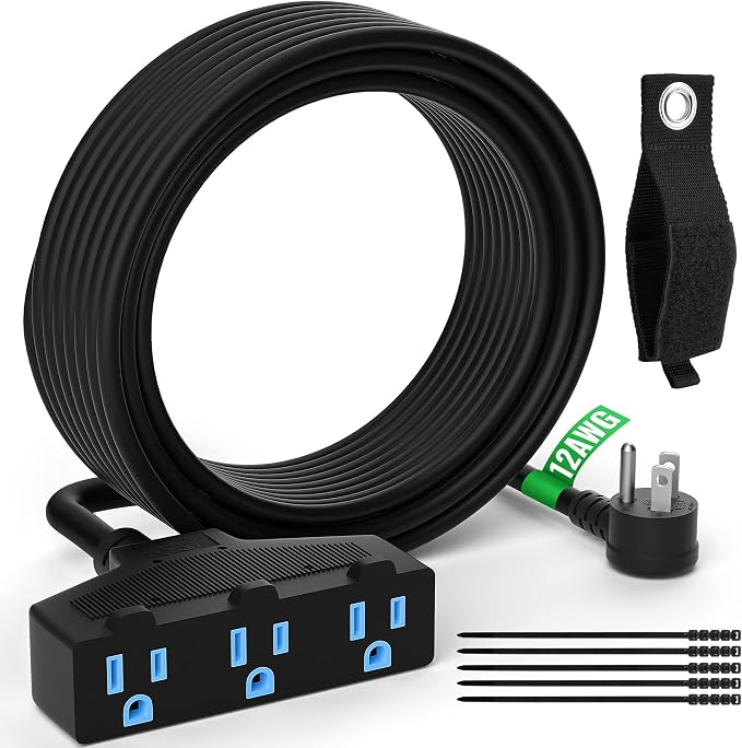 Outdoor Extension Cord 15 Ft by Elecan