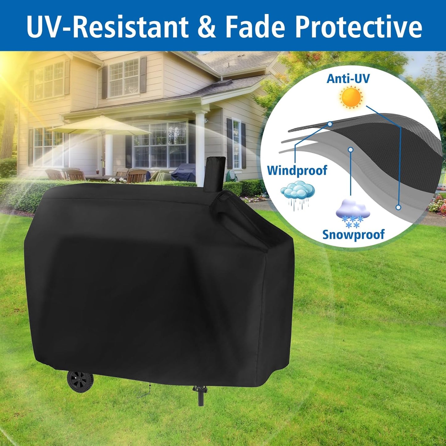 Charcoal Grills Cover for Royal Gourmet CC1830W 30 Barrel Charcoal Grill&for CC1830S Charcoal Grill, Heavy Duty Waterproof Cover, Outdoor BBQ Grilling Cover