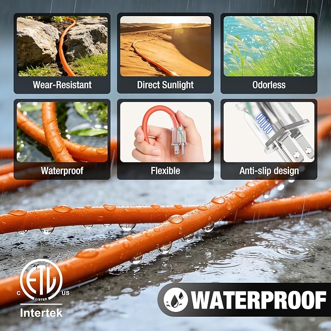 35 FT Outdoor Extension Cord Waterproof, 16/3 Gauge Heavy Duty 3 Prong Power - Image 5