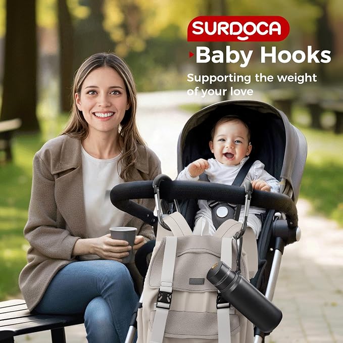 SURDOCA Stroller Hooks, Large Stroller Hooks - Image 5