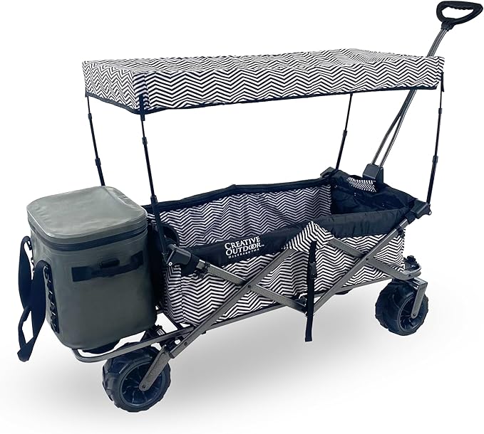 Creative Outdoor All-Terrain Deluxe Wagon | 360 Swivel All Terrain Wheels | Great for Beach, Park, Garden & Tailgate | Multiple Color Options