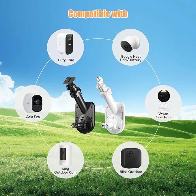Wall Mount for Cameras and Solar Panels, 2-in-1 Mount Compatible - Image 3