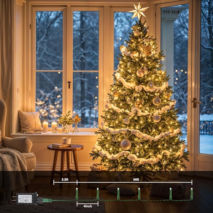66FT 200 LED Christmas Mini Lights End-to-End Plug 8 Modes Indoor String Lights - Image 7