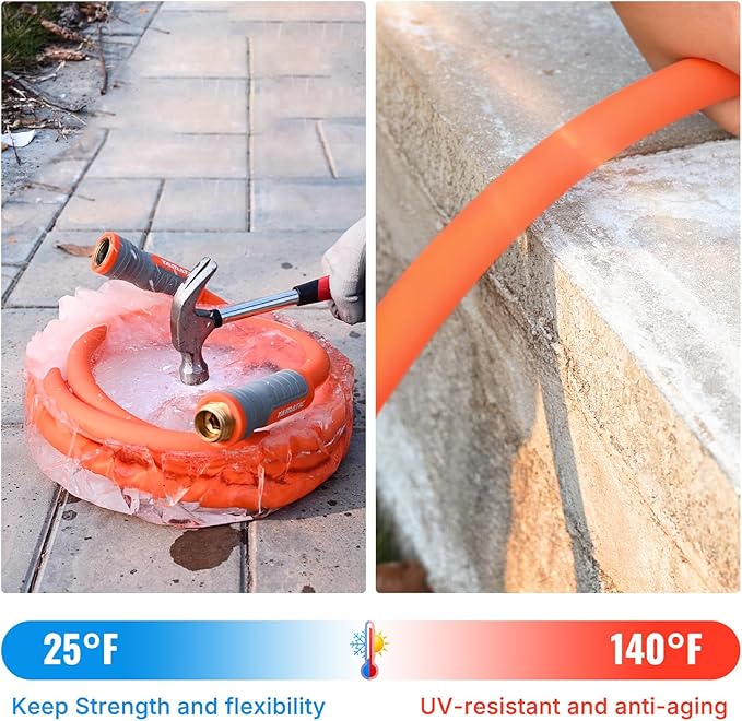 YAMATIC Heavy Duty Short Garden Hose 5/8 in x 3 ft with Swivel Fitting, Super Flexible Leader hose,All-weather, Lightweight, Burst 600 PSI