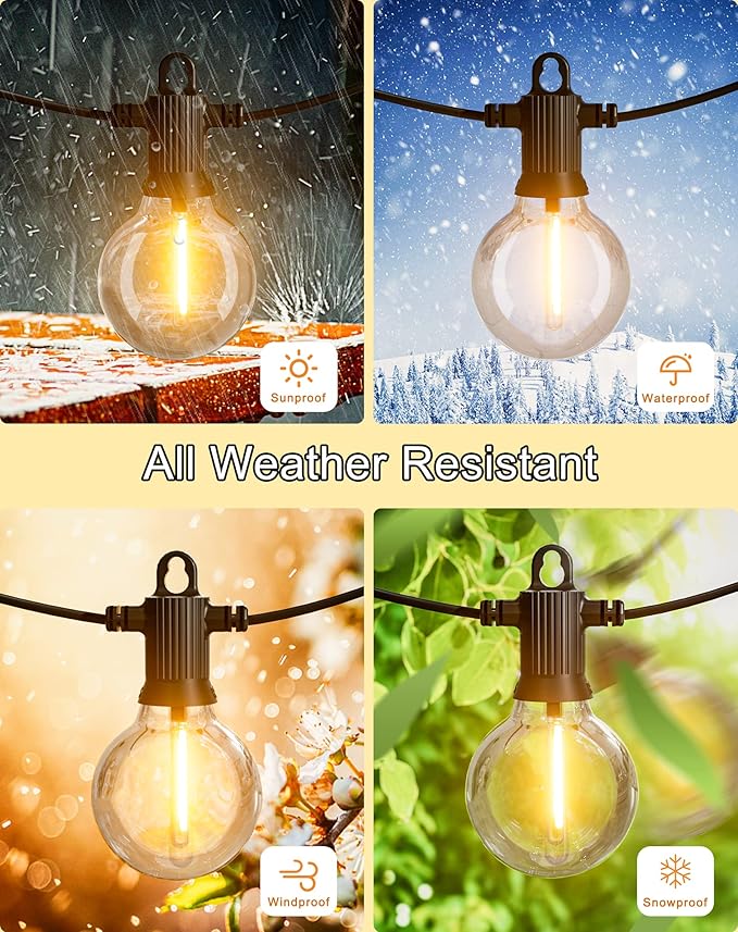 Zuske Outdoor String Lights Waterproof, 100FT LED Patio Lights - Image 4