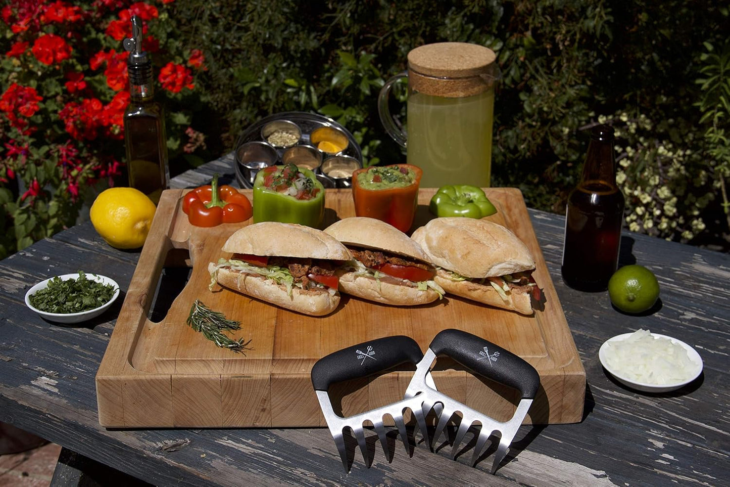 Meat Claws - Stainless Steel Smoker Accessories - Ultra-Sharp Meat Shredder will Easily Tear up Pulled Pork, Chicken, and Brisket - with Heat Resistant Handles