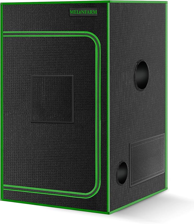 MELONFARM 24"x24"x32'' Grow Tent, High Reflective 600D Diamond Mylar Canvas with Observation Window and Floor Tray for Hydroponic Indoor Plant Growing