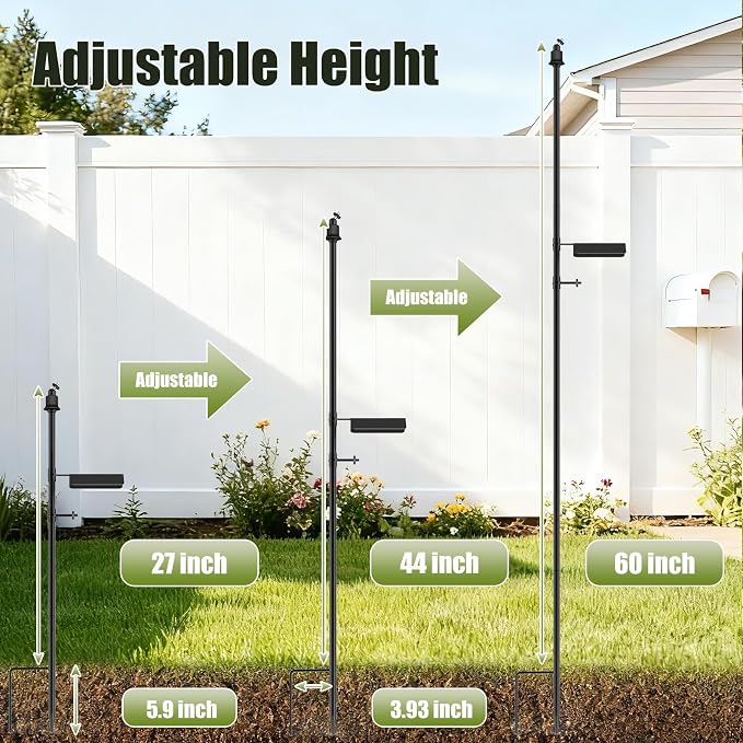 Ground Stake Mount Stand for Outdoor Cameras and Solar Panels, Adjustable - Image 3