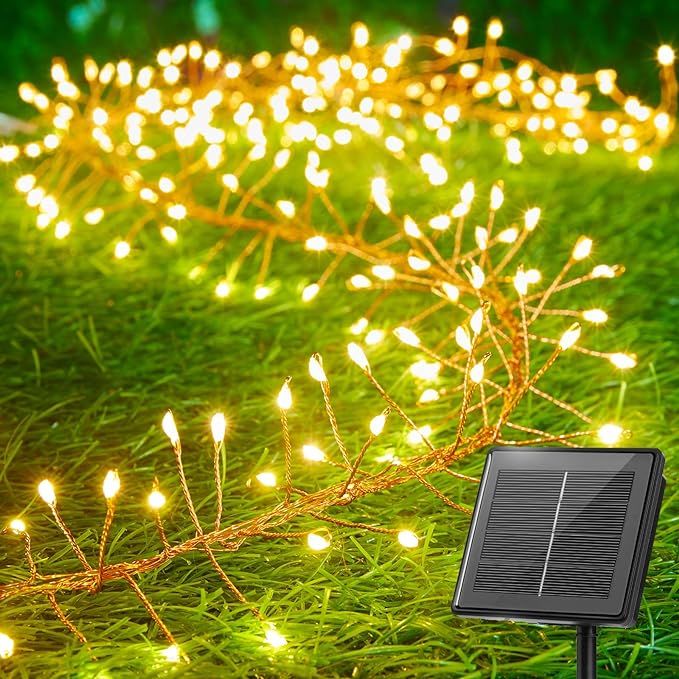 120LED 10FT Solar Fairy Lights Outside Waterproof, 8 Lighting Modes IP65 by Brightown
