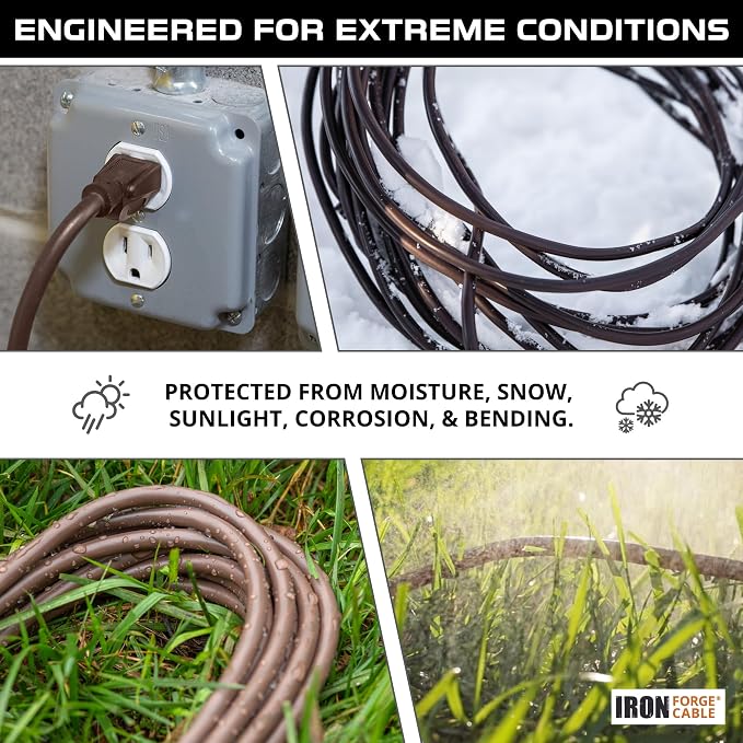 Iron Forge Cable Outdoor Brown Extension Cord 75 ft - Image 7