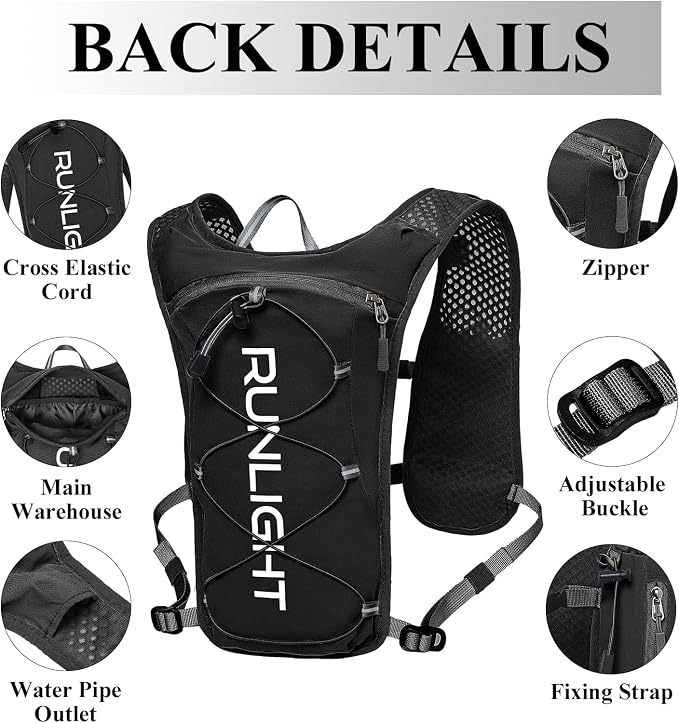 Runlight Running Vest for Women Men Lightweight Hydration Backpack Pack - Image 2
