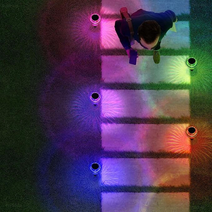 Priddop Solar Lights Outdoor Pathway Waterproof 12 Pack Color Changing LED - Image 7