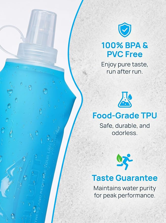 Zelvot Running Vest Soft Flask, BPA-Free 500ml Collapsible Water Bottle - Image 4
