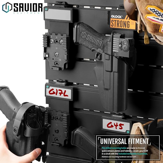 Savior Equipment Wall Rack System Tactical Universal Pistol Holster Holder - Image 3