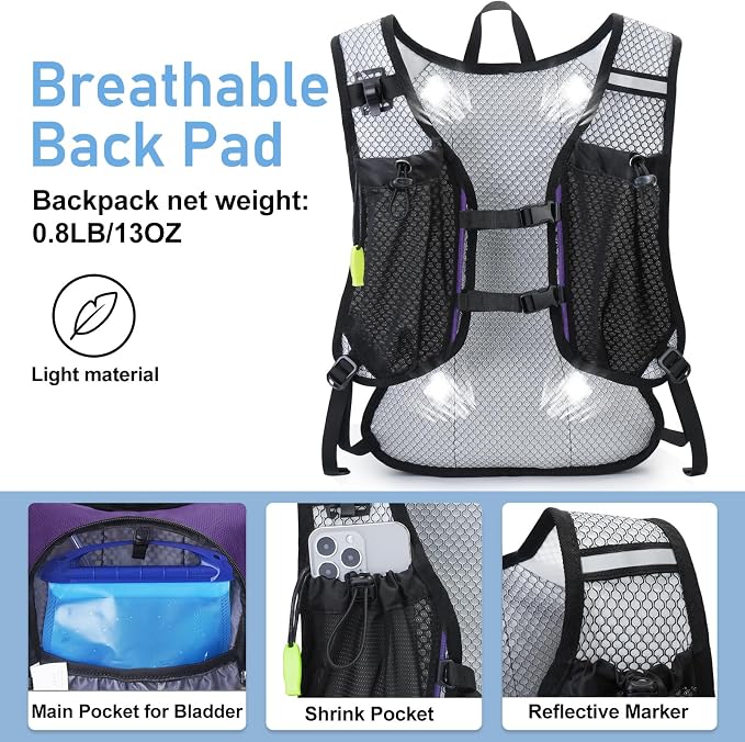 Lightweight Hydration Backpack, Running Backpack - Image 4
