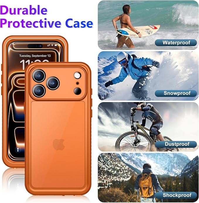 Temdan Compatible with iPhone 17 Pro Case, Waterproof Built-in Screen & Camera - Image 7